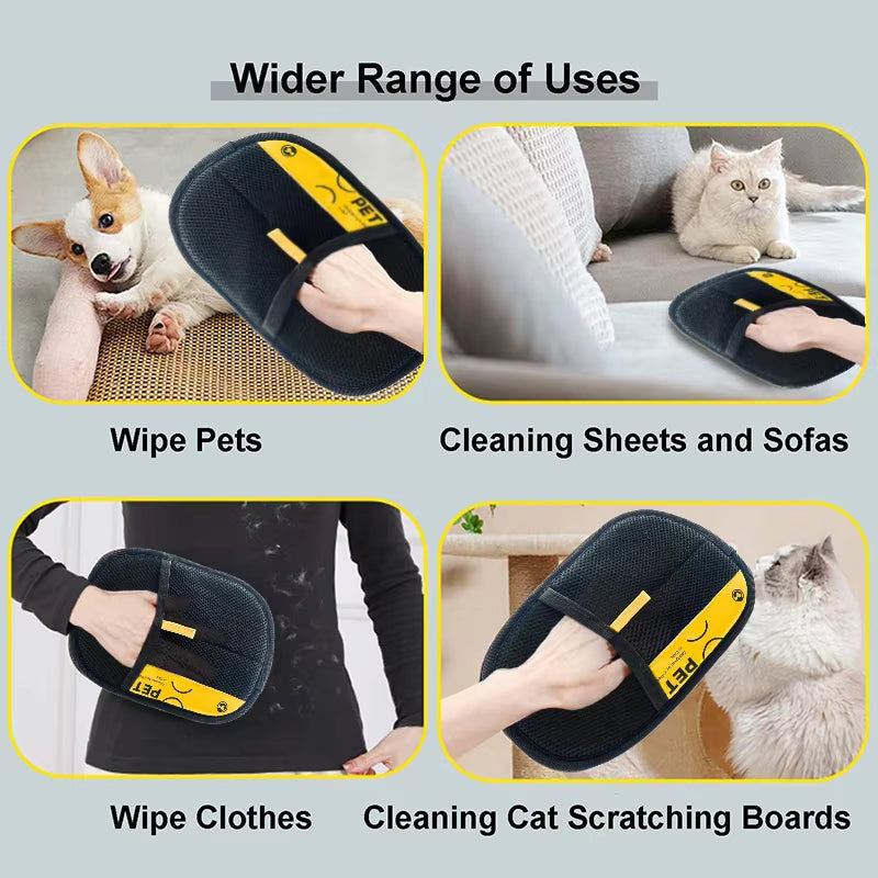 Pet Hair Remover Gloves Electrostatic for Cats Dogs, Reusable Washable Grooming Glove