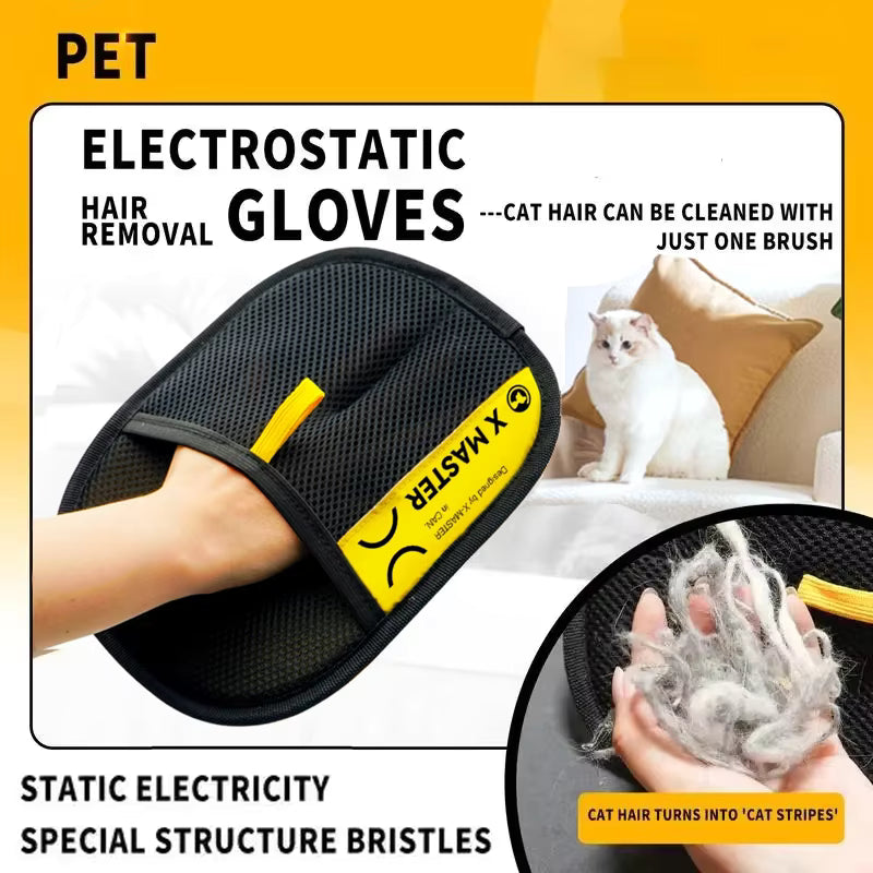 Pet Hair Remover Gloves Electrostatic for Cats Dogs, Reusable Washable Grooming Glove