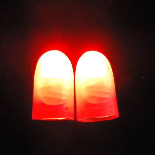 2Pcs Funny Magic Light Up Finger Fingers LED Tricks Thumb Magic show Props Christmas Christmas Festival Party Novelty Toys